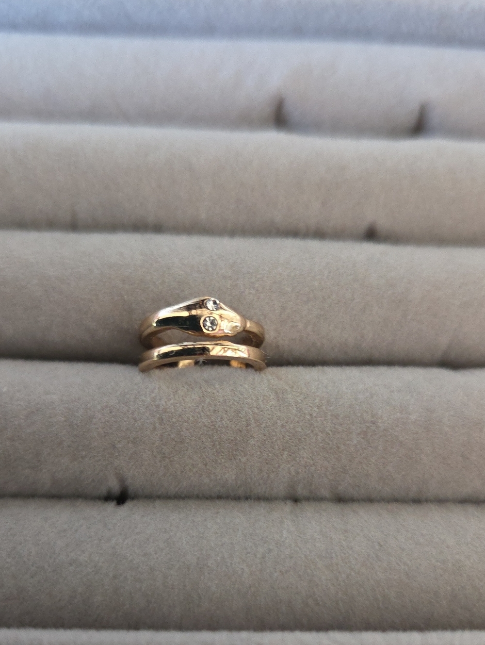 Gold Snake Wrap Earning Clasp with Clear Stone - Women Jewelry
